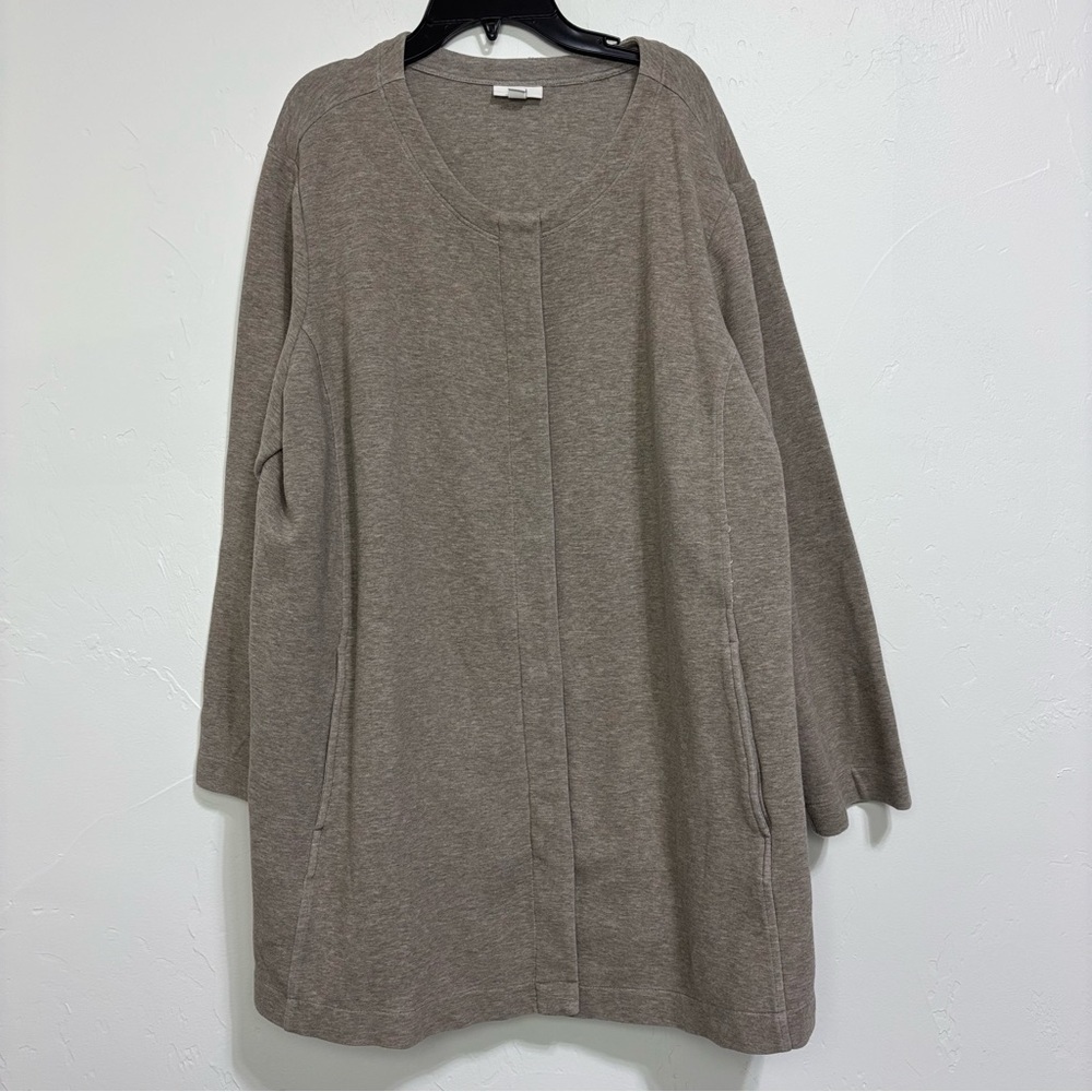 PureJill J Jill Women's XL Neutral Snap Front Cardigan Sweatshirt Top Pockets